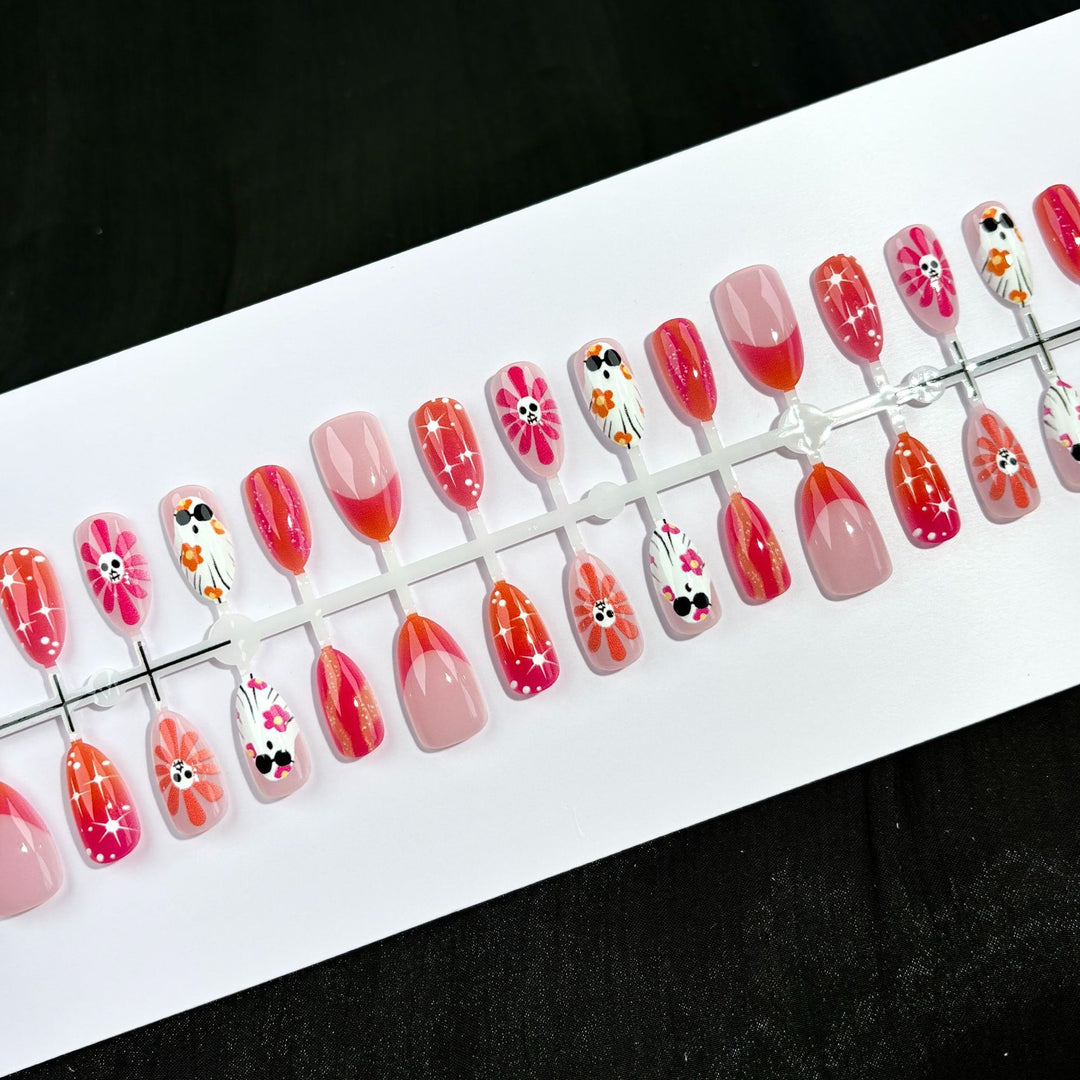Artistic Floral Print Press-On Nails