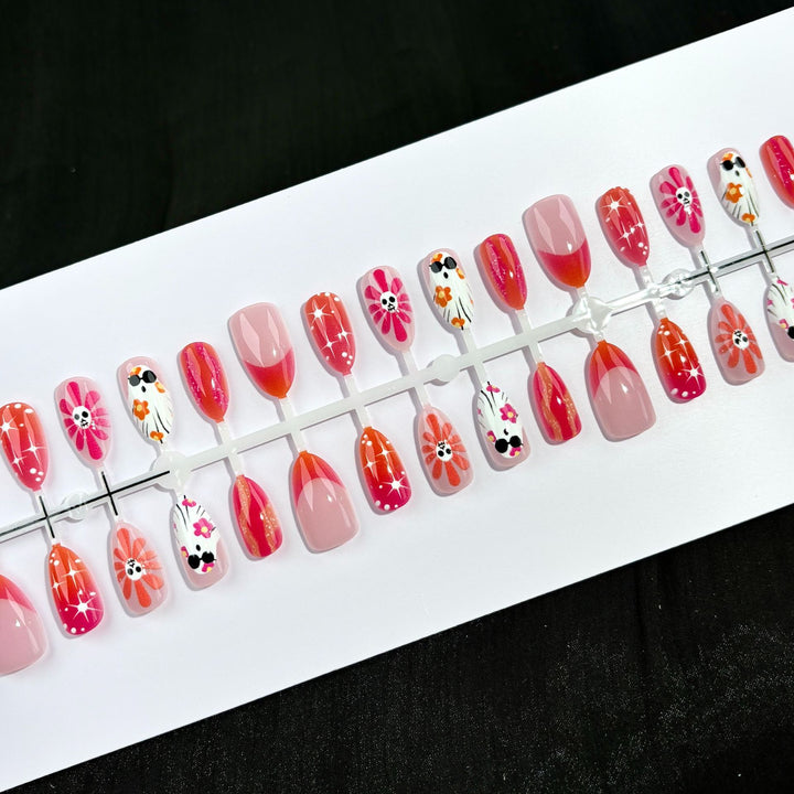 Artistic Floral Print Press-On Nails