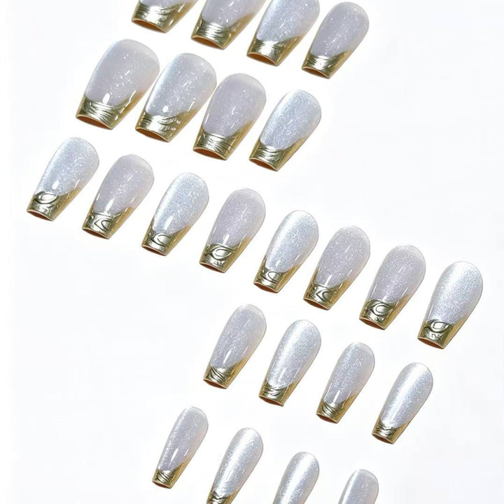 Elegant French Tip Press-On Nail Set Stornfield 1787380647