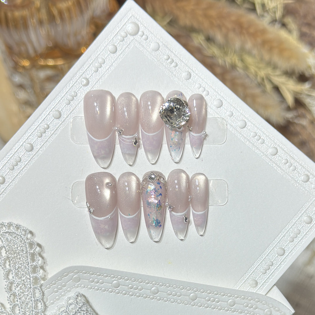 Glamorous Stiletto Press-On Nail Set with Crystal Embellishments Stornfield
