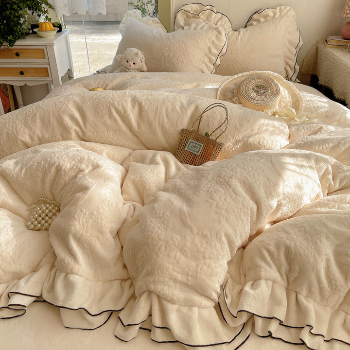 Floral Embossed Duvet Cover Set