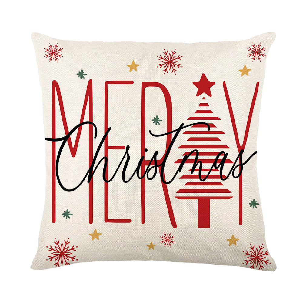 Festive Nutcracker Ballet Linen-Texture Square Throw Pillow Cover with Concealed Zipper