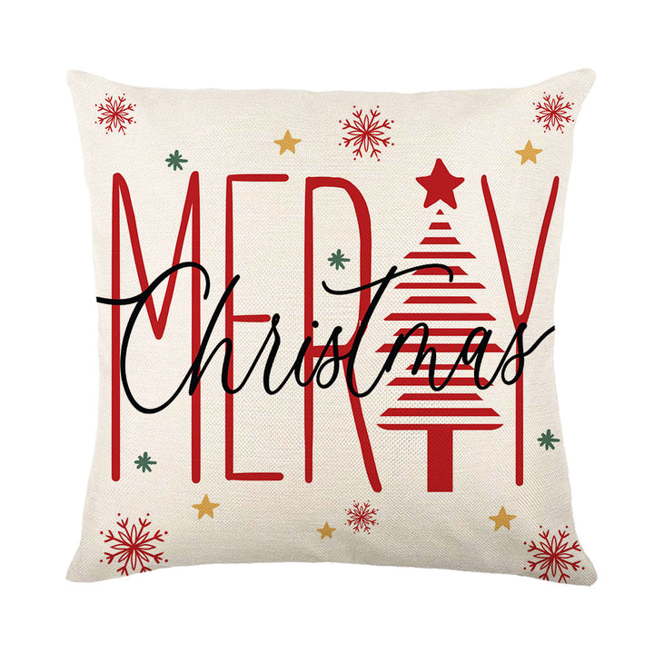 Festive Nutcracker Ballet Linen-Texture Square Throw Pillow Cover with Concealed Zipper