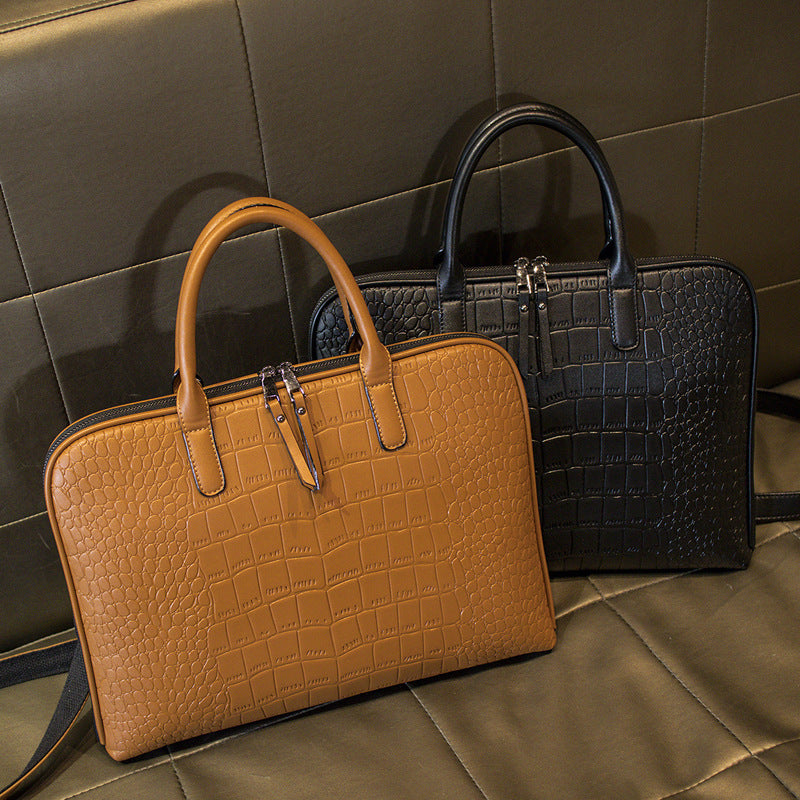 Elegant Laptop Bag in Luxurious Crocodile Look Stornfield