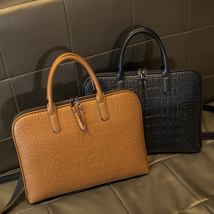 Elegant Laptop Bag in Luxurious Crocodile Look Stornfield
