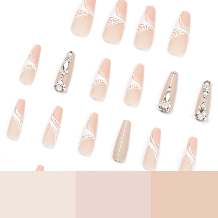 Artful nail extensions with elegant decorations Stornfield