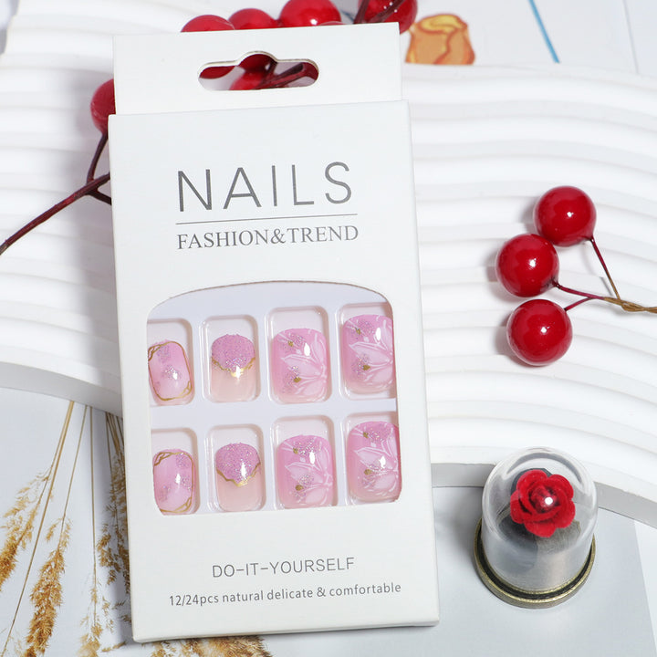 DIY Floral Design Press-On Nail Set Stornfield