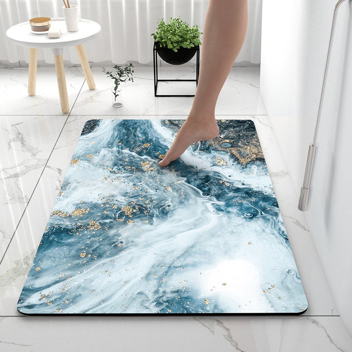 Luxurious Marble Print Bath Mat