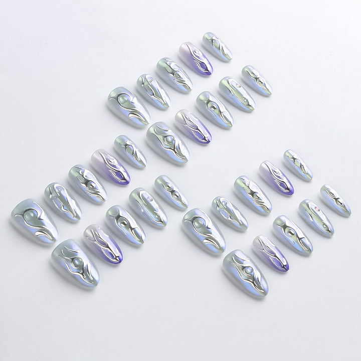 Artistic Press-On Nails with 3D Design Stornfield