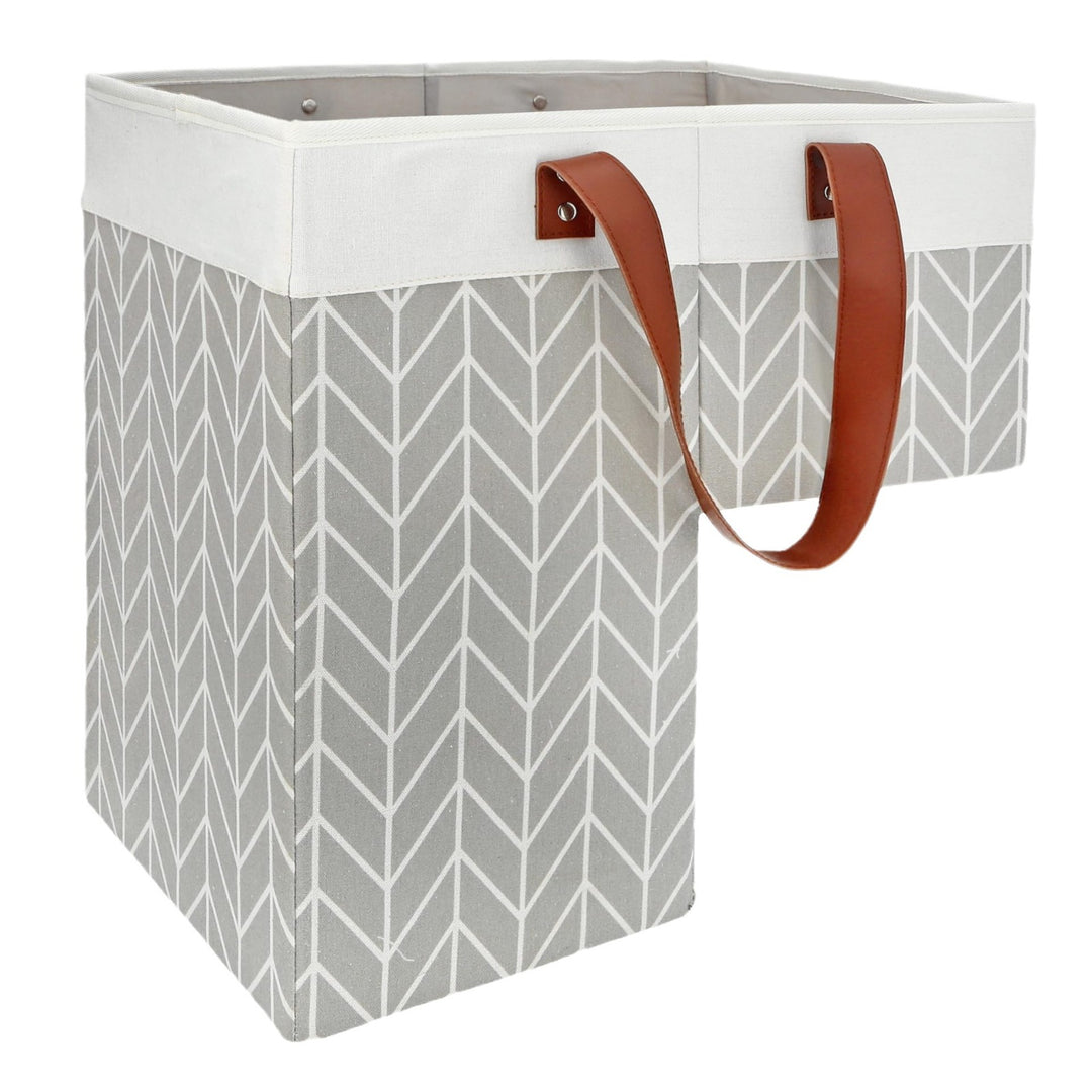Collapsible Storage Basket with Leather Handles Stornfield