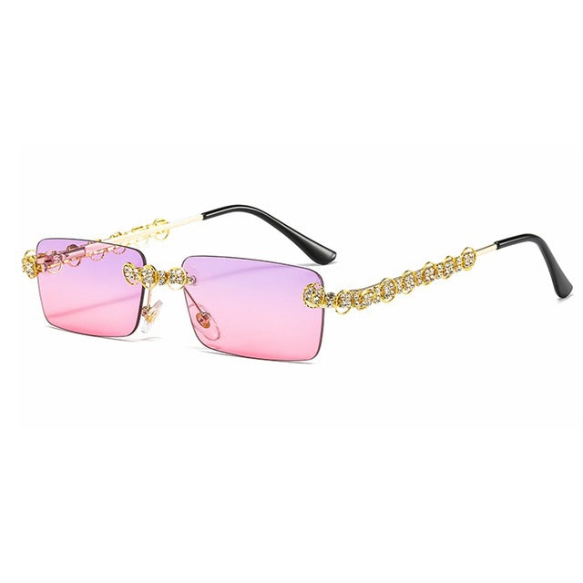 Women's designer sunglasses with sparkling frame and rectangular lenses Stornfield