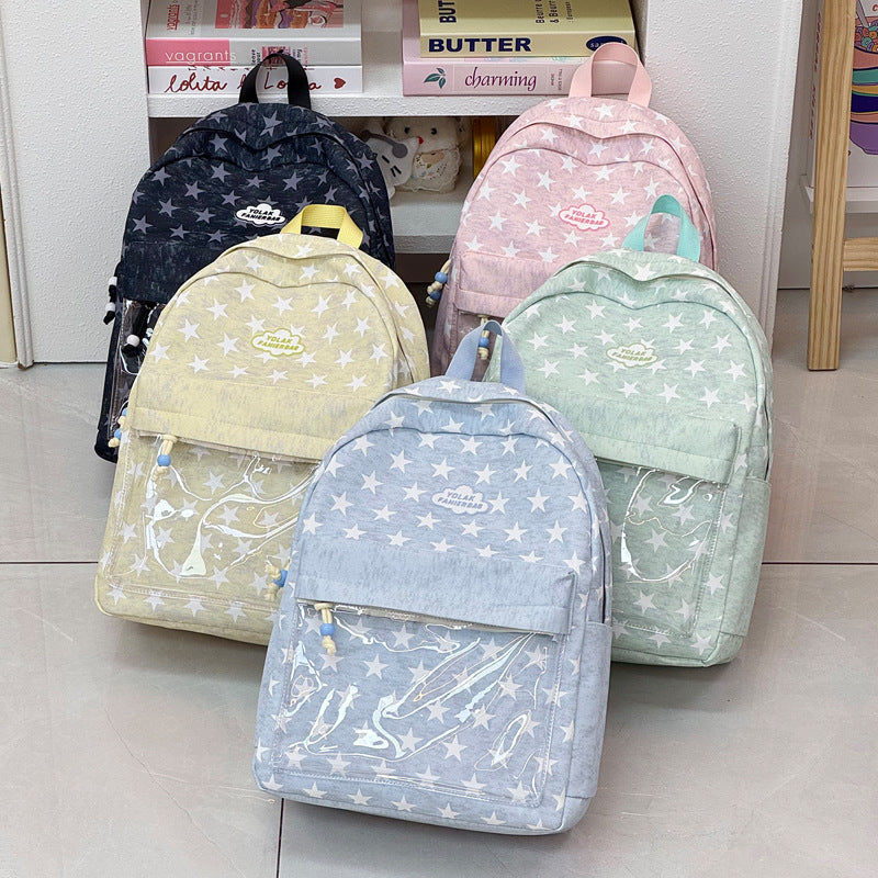 Transparent Window Star-Print Backpack Stornfield