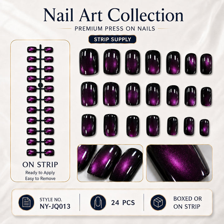 Premium Press-On Nails with Metallic Shine Stornfield