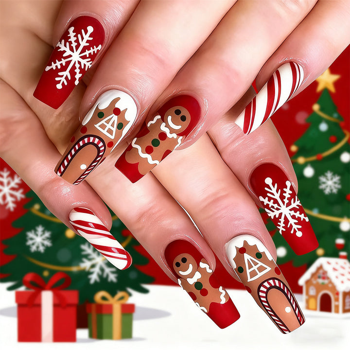 Festive artificial nails with Christmas design Stornfield