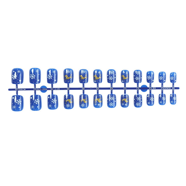 Artificial nail set with festive snowflake design Stornfield
