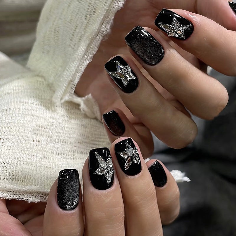 Glamorous Artificial Nail Tips with Rhinestone Details Stornfield