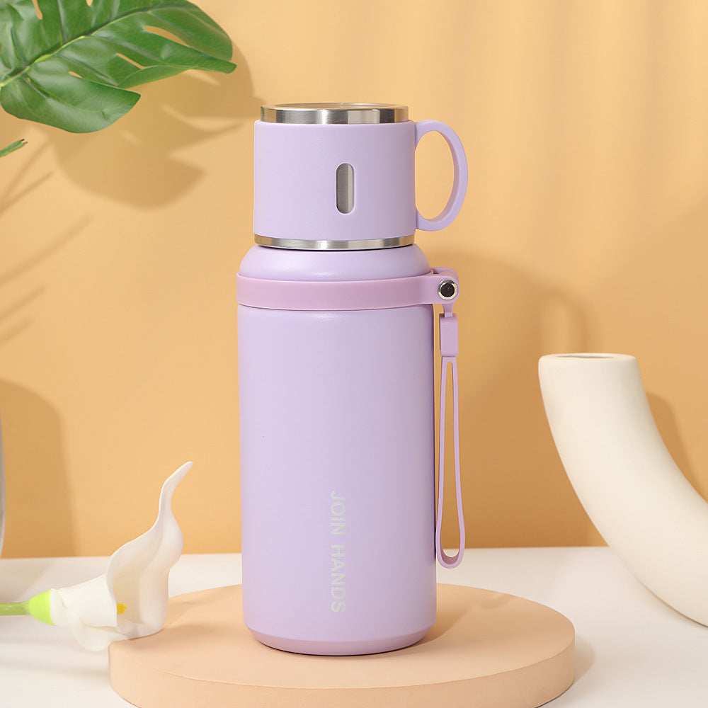 Women's insulated stainless steel drinking bottle with foldable cup Stornfield
