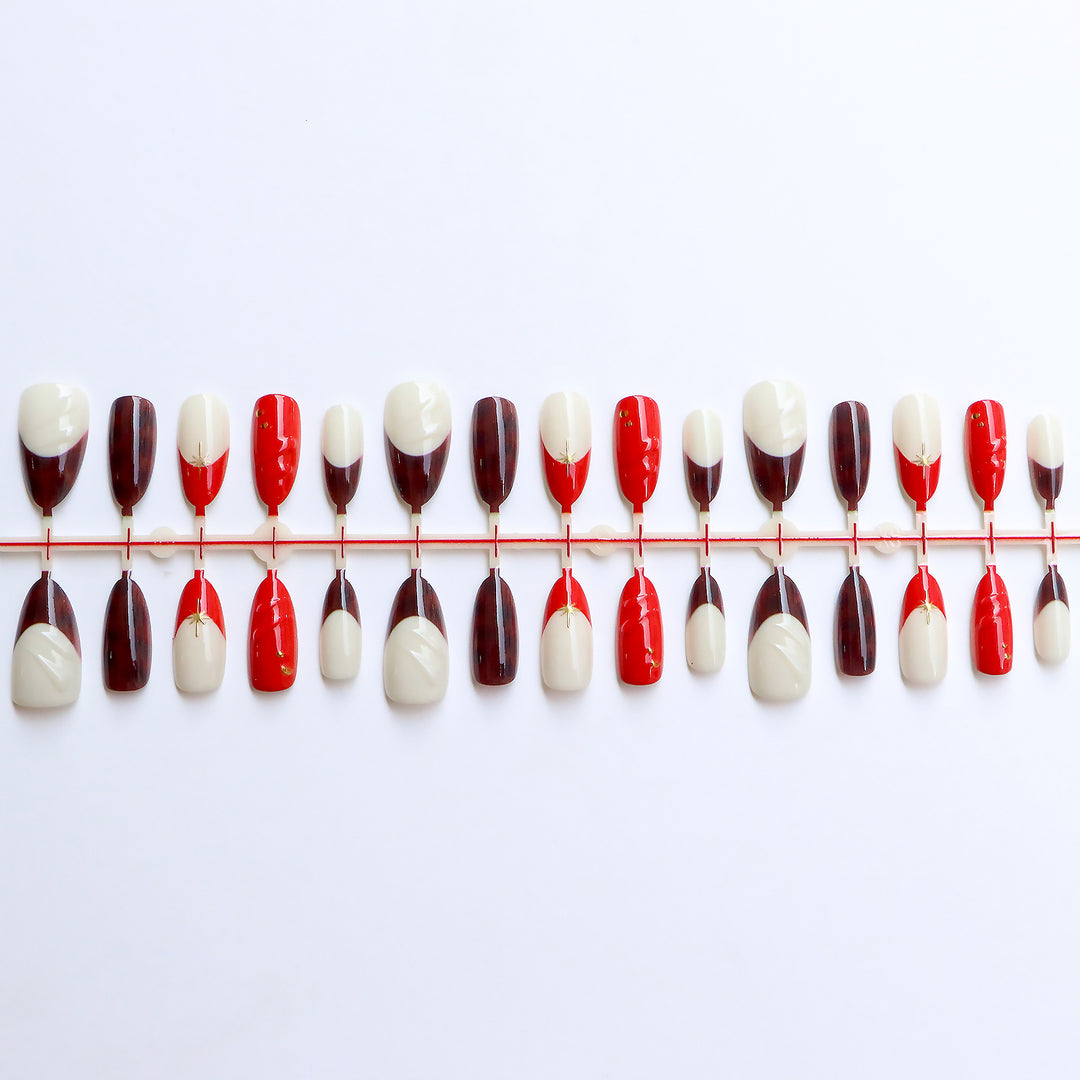 Decorative Press-On Nail Art Set with Unique Patterns Stornfield