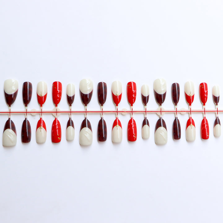 Decorative Press-On Nail Art Set with Unique Patterns Stornfield