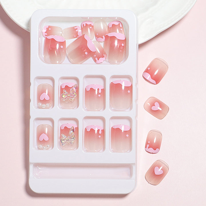 Romantic Heart Design Press-On Nail Set Stornfield