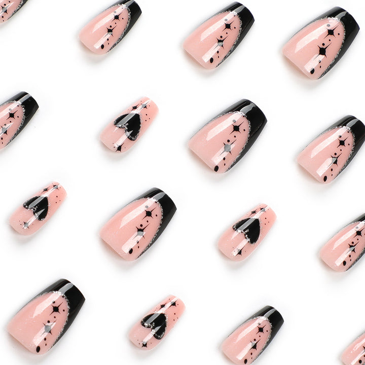 Artful Nail Extensions with Elegant Glitter Details Stornfield