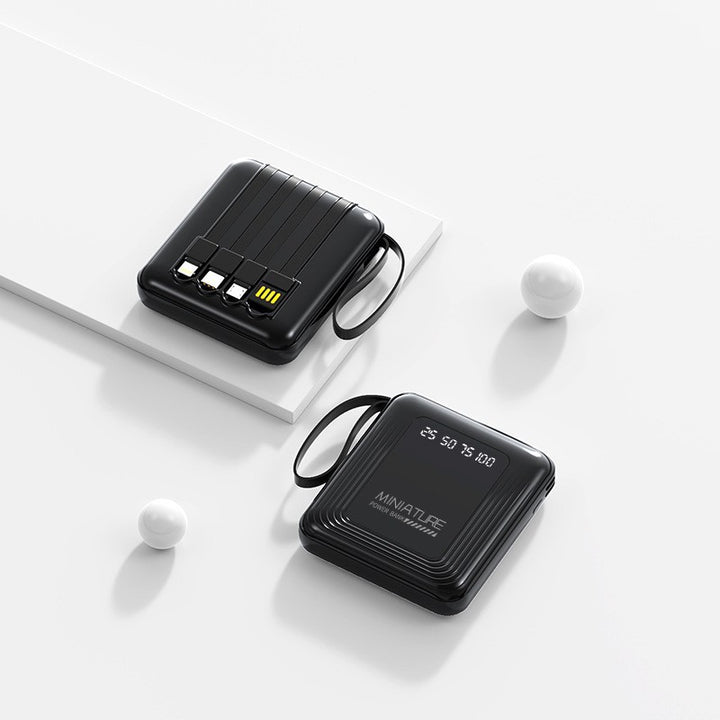 Mini power bank with integrated multifunction charging cable Stornfield