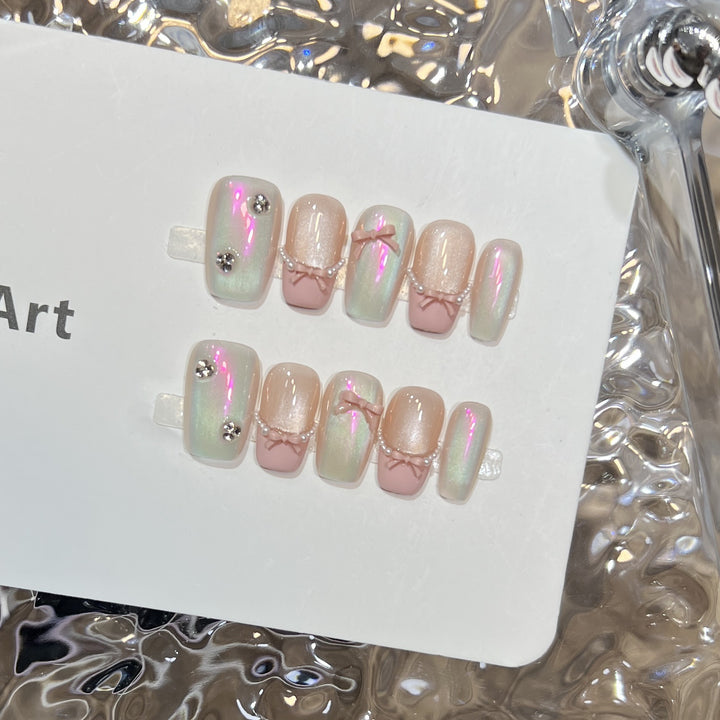 Elegant Stiletto Press-On Nail Set with Decorative Accents Stornfield