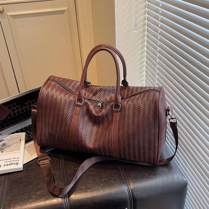 Sporty travel bag in modern basket pattern Stornfield