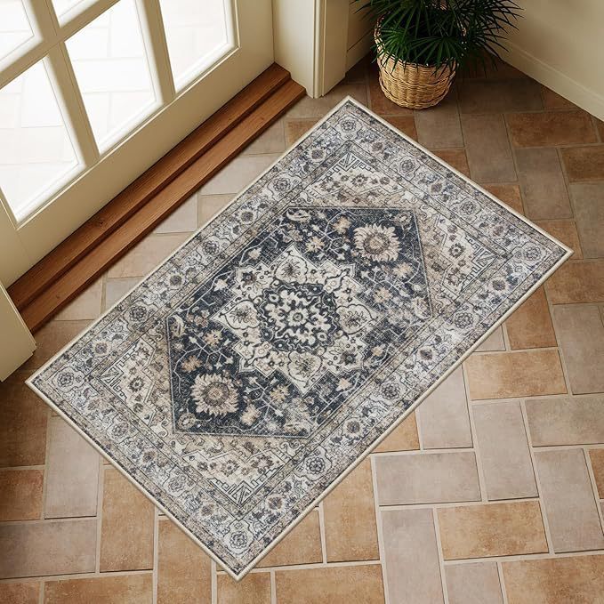 Decorative Persian-Inspired Area Rug