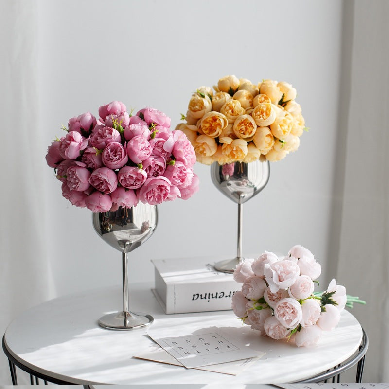 Realistic Synthetic Peony Bouquet