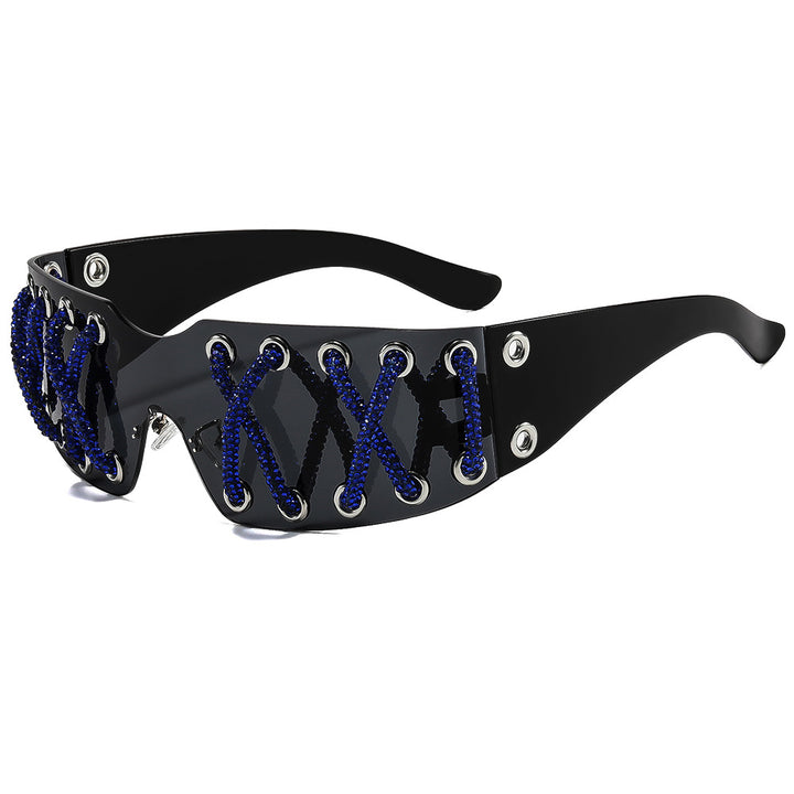 Women futuristic design sunglasses with unique decor Stornfield