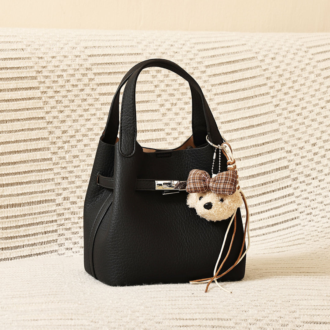 Trendy Structured Handbag with Cute Charm