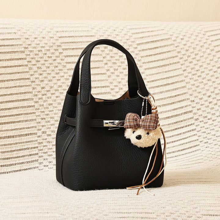 Trendy Structured Handbag with Cute Charm