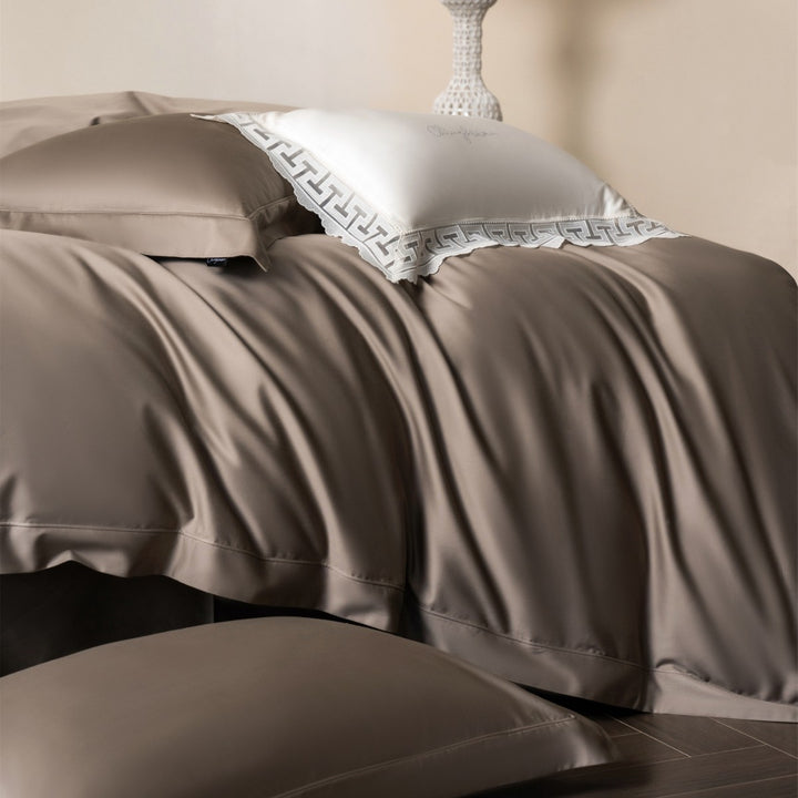 Silky-Feel Microfiber Duvet Cover Set with Deep-Fit Corners & Piped Shams