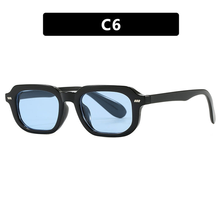 Women’s square sunglasses with high-gloss transparent frame and polarized lenses Stornfield