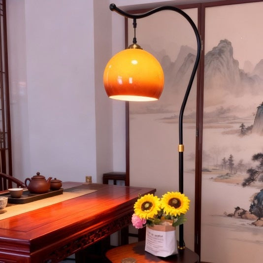 Modern Floor Lamp with Integrated Side Table