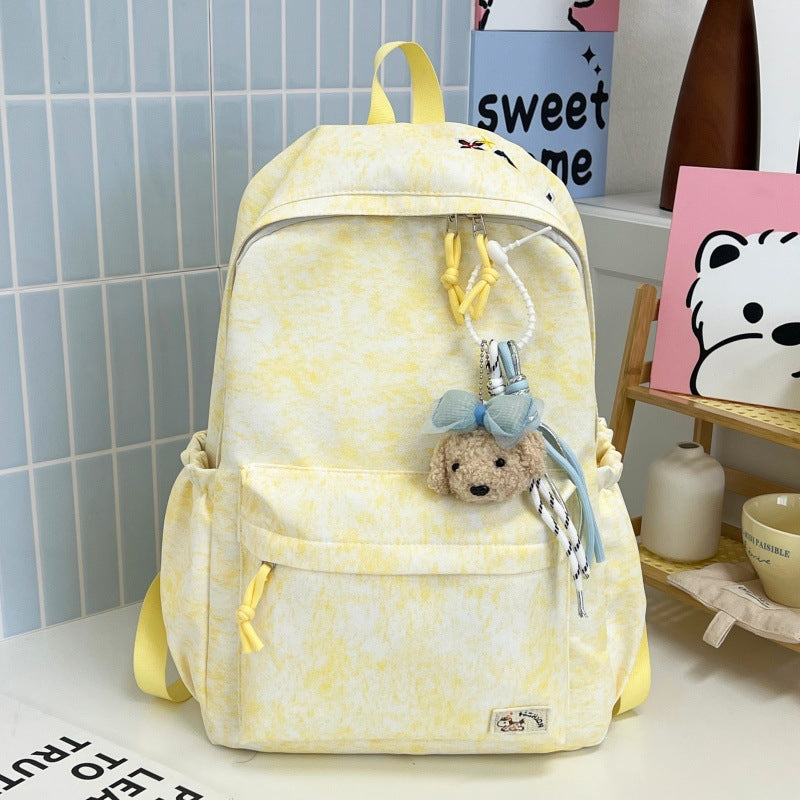 Casual Soft Fabric Backpack with Cute Charm Stornfield