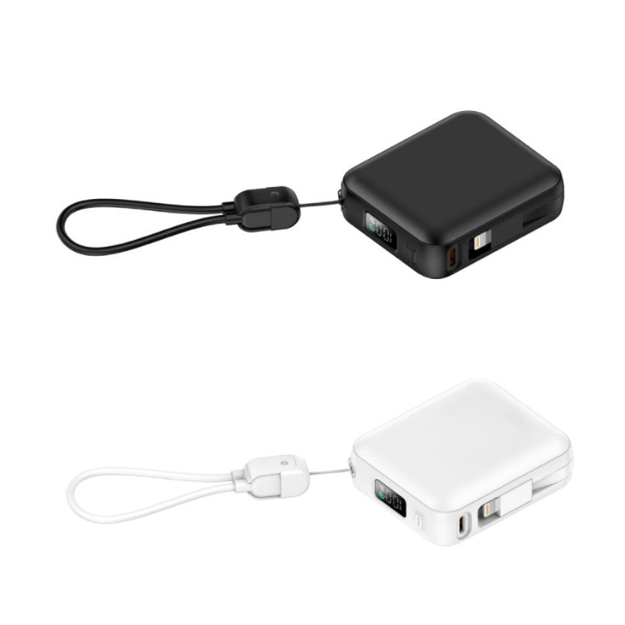 Portable power bank with integrated charging cable and digital display Stornfield