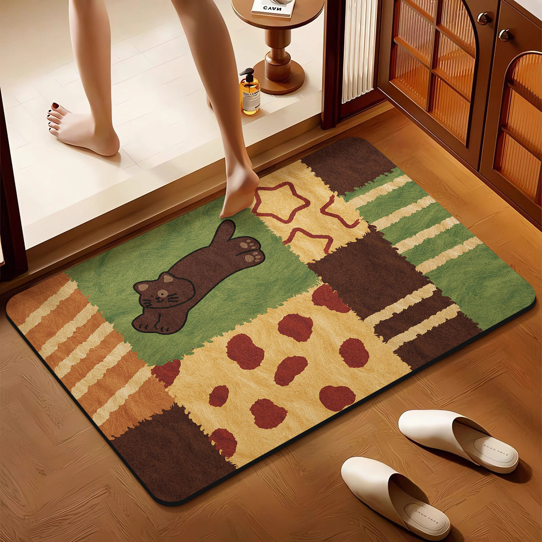 Playful Animal-Themed Decorative Floor Mat