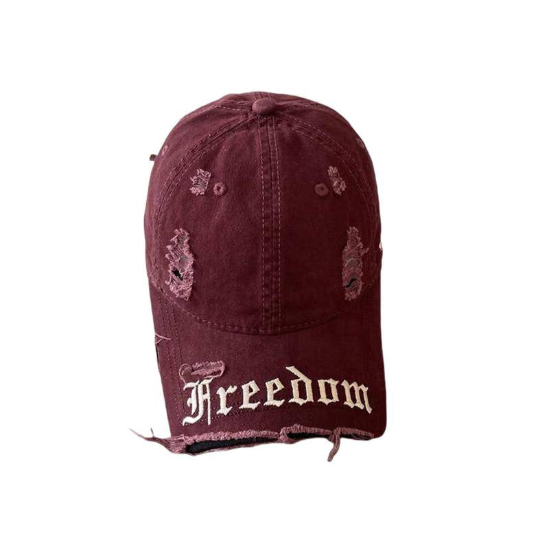 Women's Distressed Freedom Embroidered Baseball Cap Stornfield