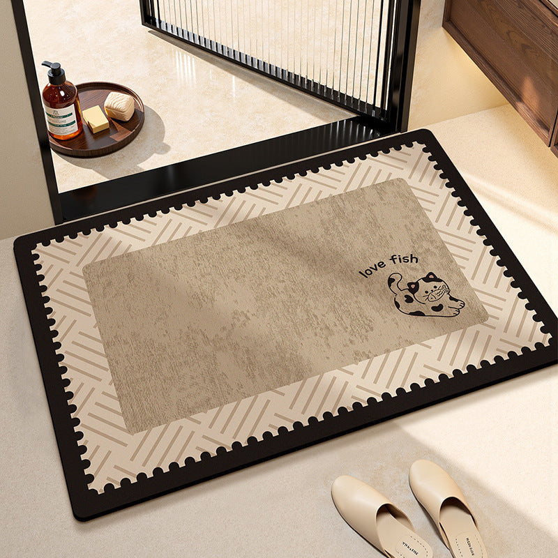 Cute Cat-Themed Kitchen Area Mat