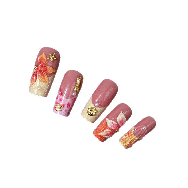 Gourmet Floral Artistic Press-On Nail Tips Stornfield