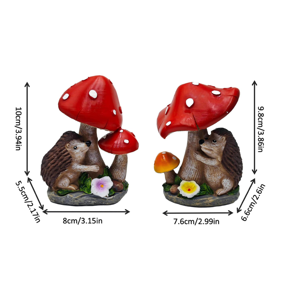 Cute decorative figure with hedgehog and fly agarics Stornfield