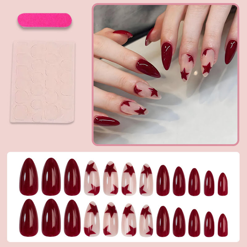 Artificial nail set with sparkling stars and elegant accents Stornfield
