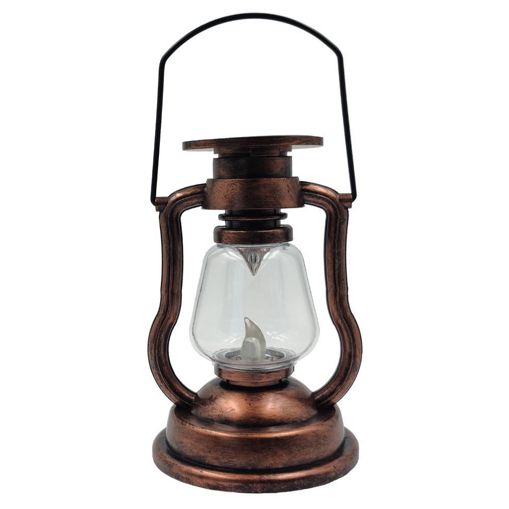 Antique-Style LED Hurricane Lantern With Flickering Flame Effect Glass Globe And Hanging Handle Portable Decorative Lamp Stornfield