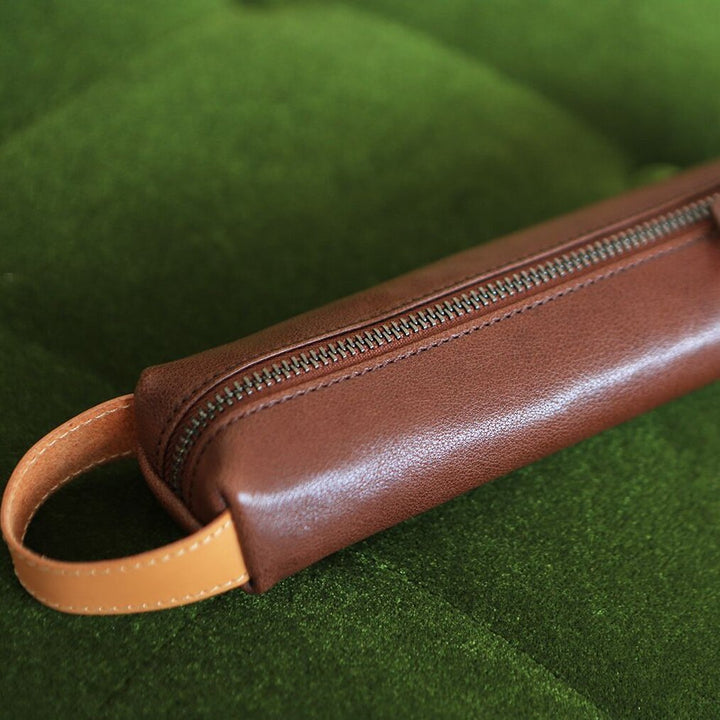 Stylish Zippered Leather Pencil Case Stornfield