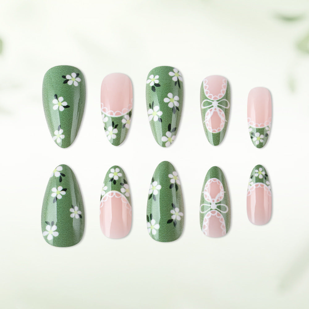Floral Lace-Design Press-On Nails Stornfield