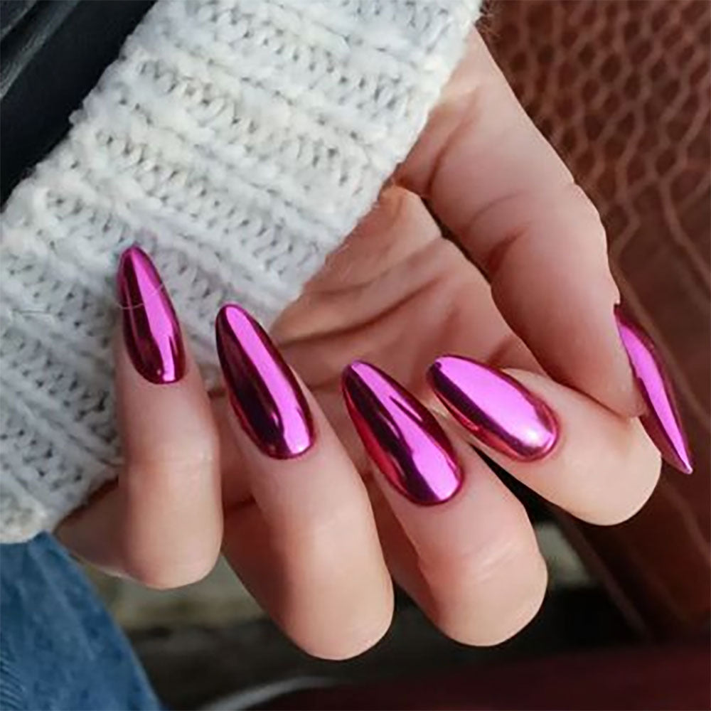 High-Shine Almond-Shaped Press-On Nail Set Stornfield