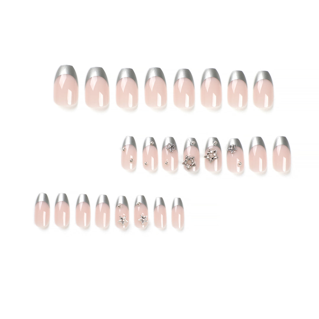 Glamorous acrylic nails with sparkling star design Stornfield