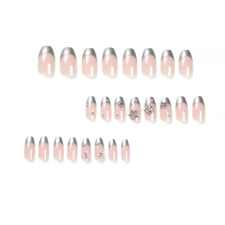 Glamorous acrylic nails with sparkling star design Stornfield